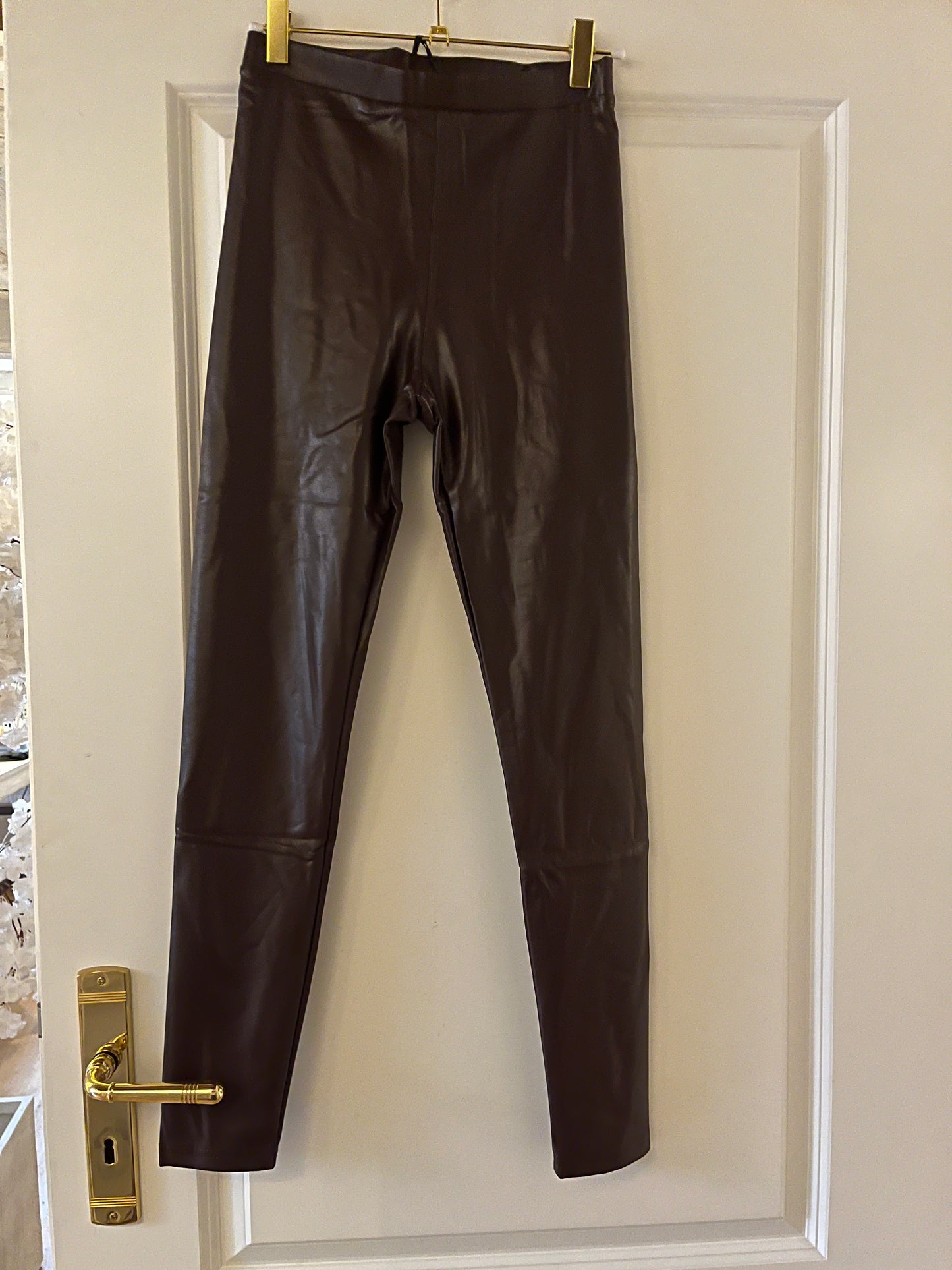 Braune Lederleggins