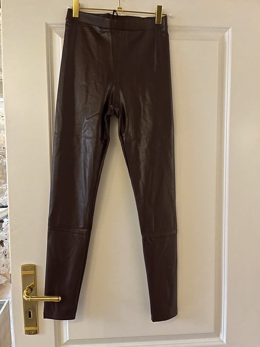 Braune Lederleggins