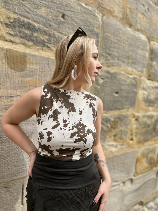 Cow Top mit Glitzer