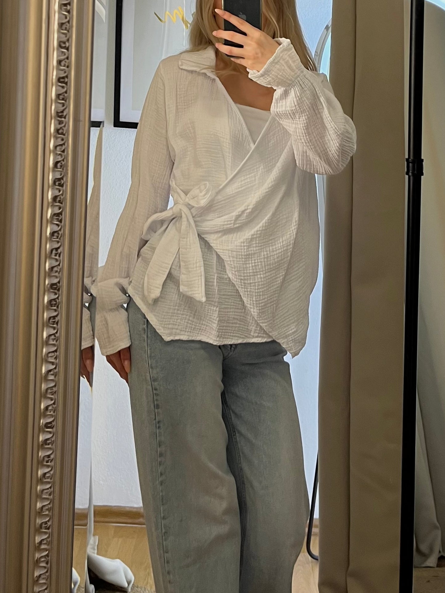 Musselinbluse Alina White