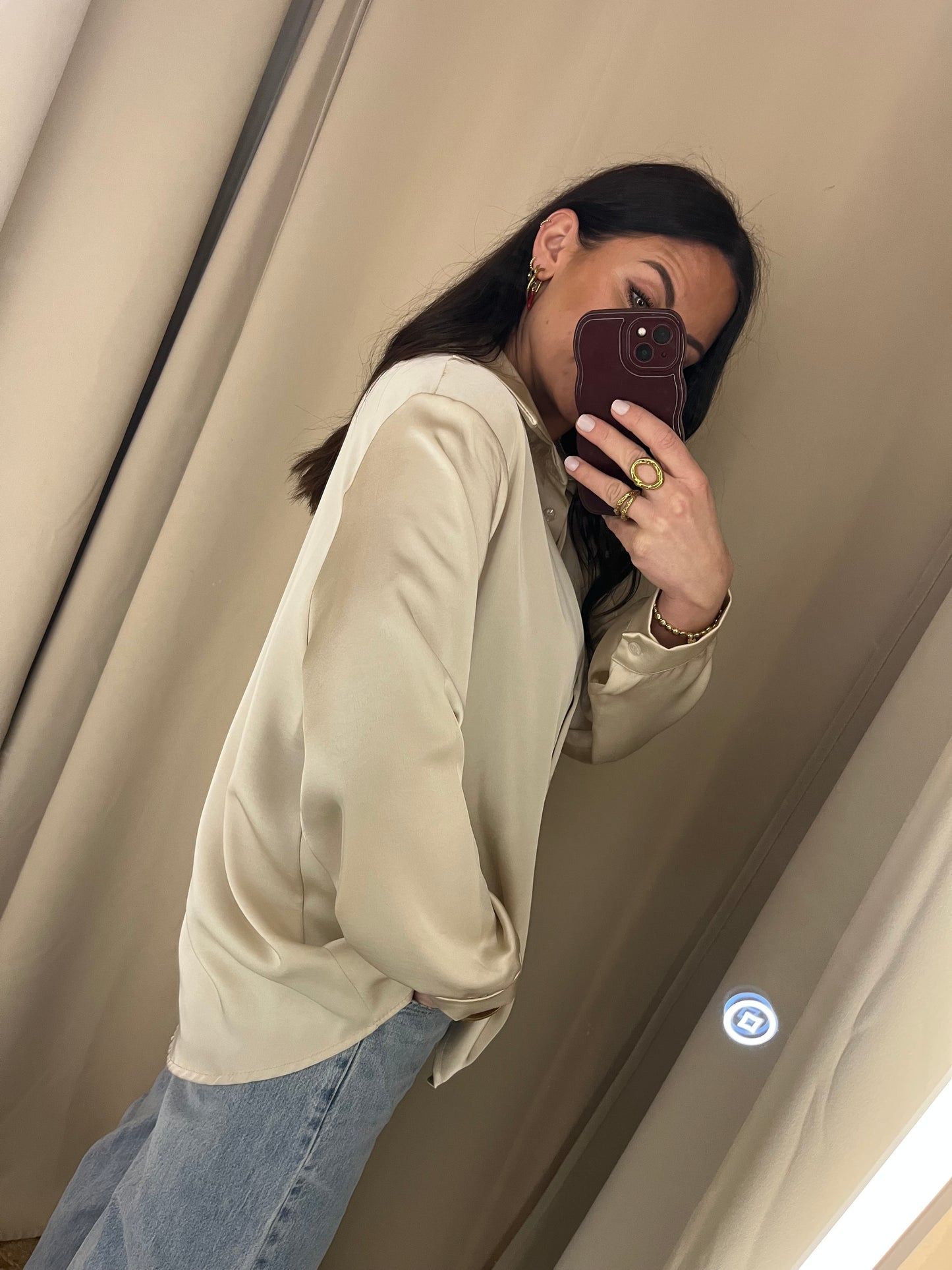 Satinbluse Lina Vanille