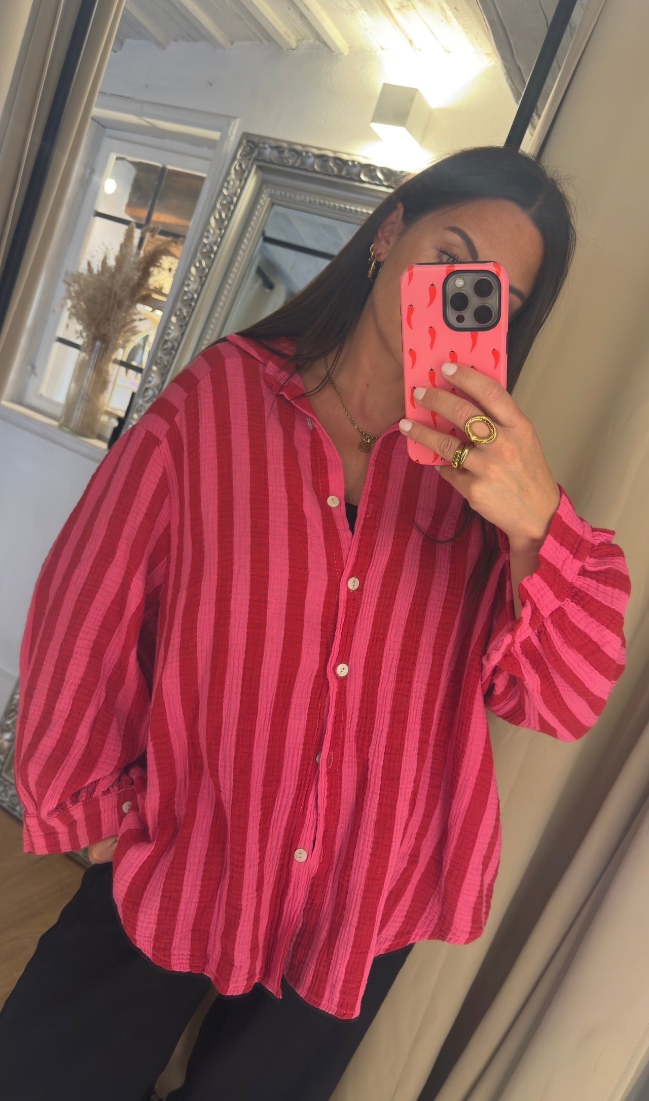 Musselinbluse Stripes