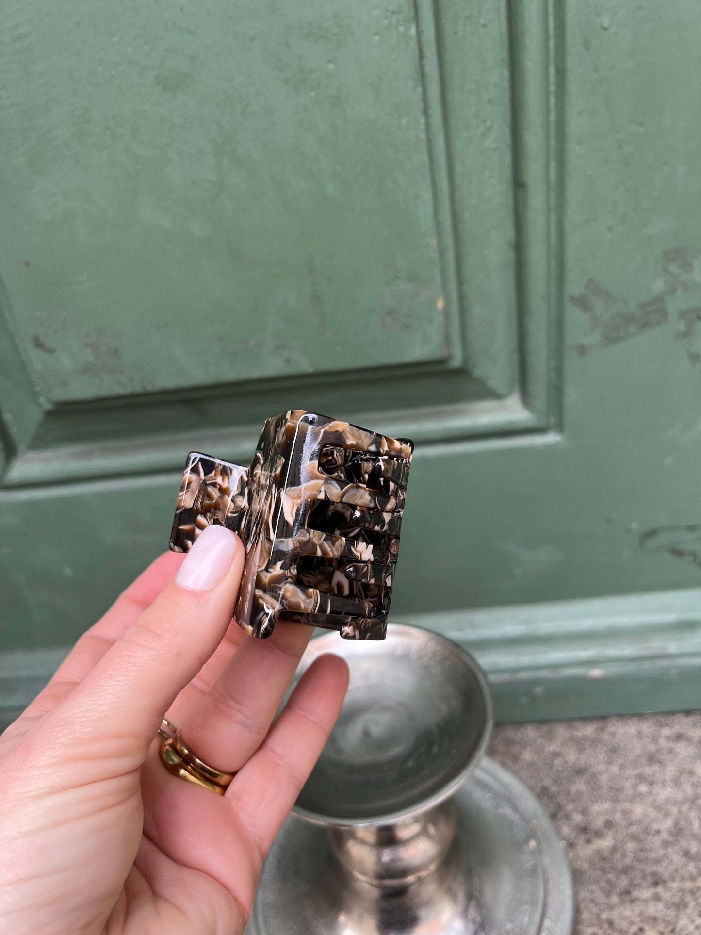 Kleine Haarklammer Coffee