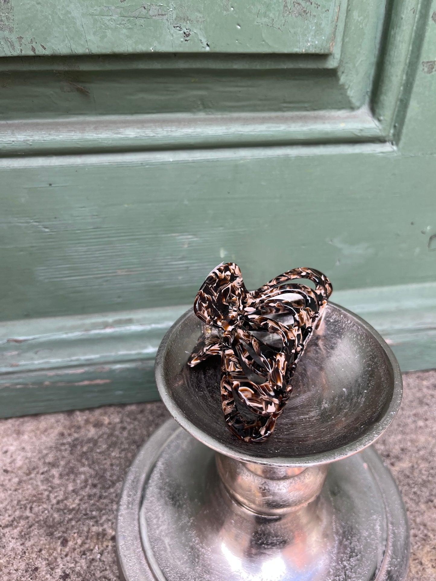 Haarklammer groß Coffee Swirl