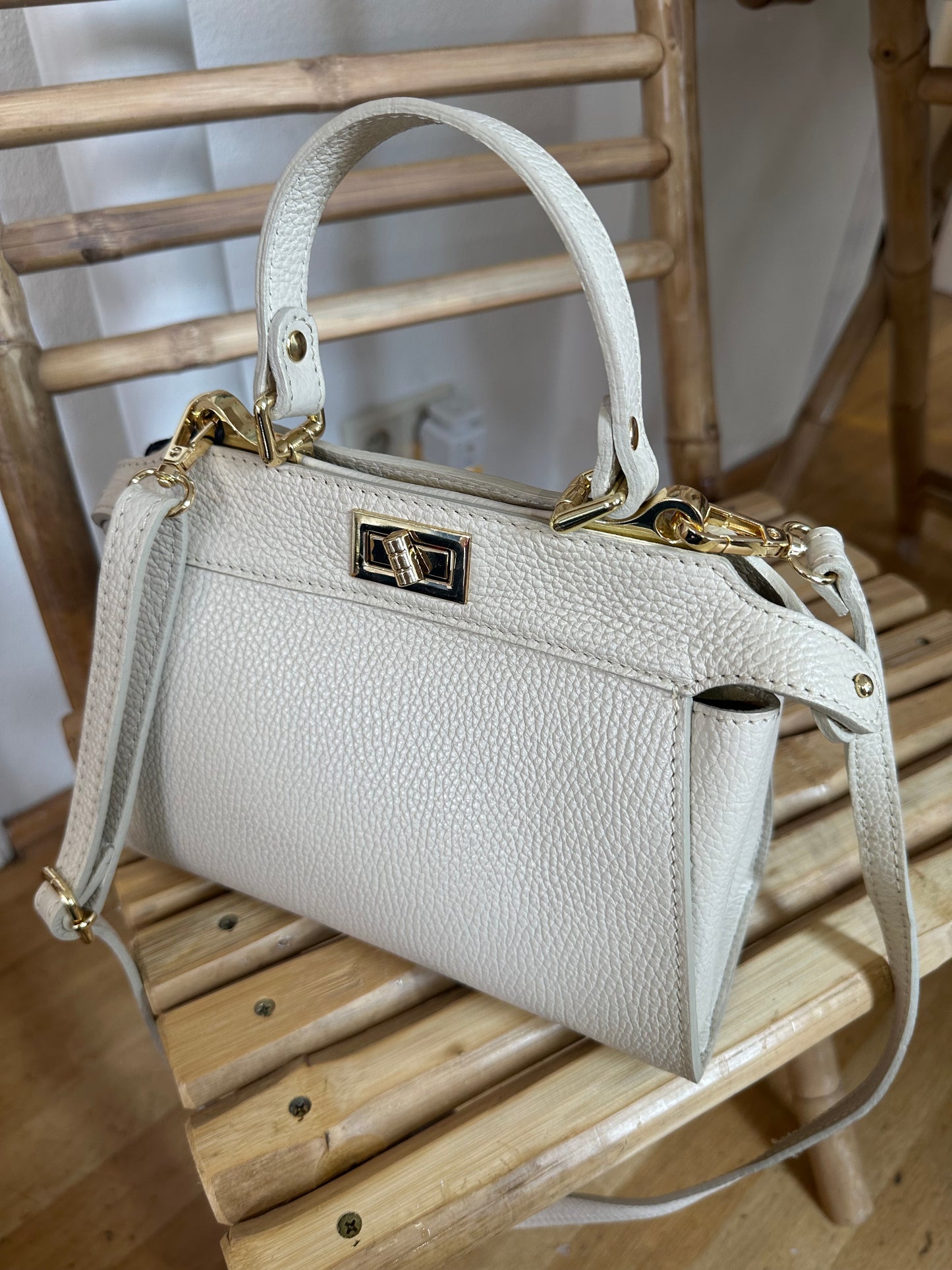 Echtleder Bag in Cream
