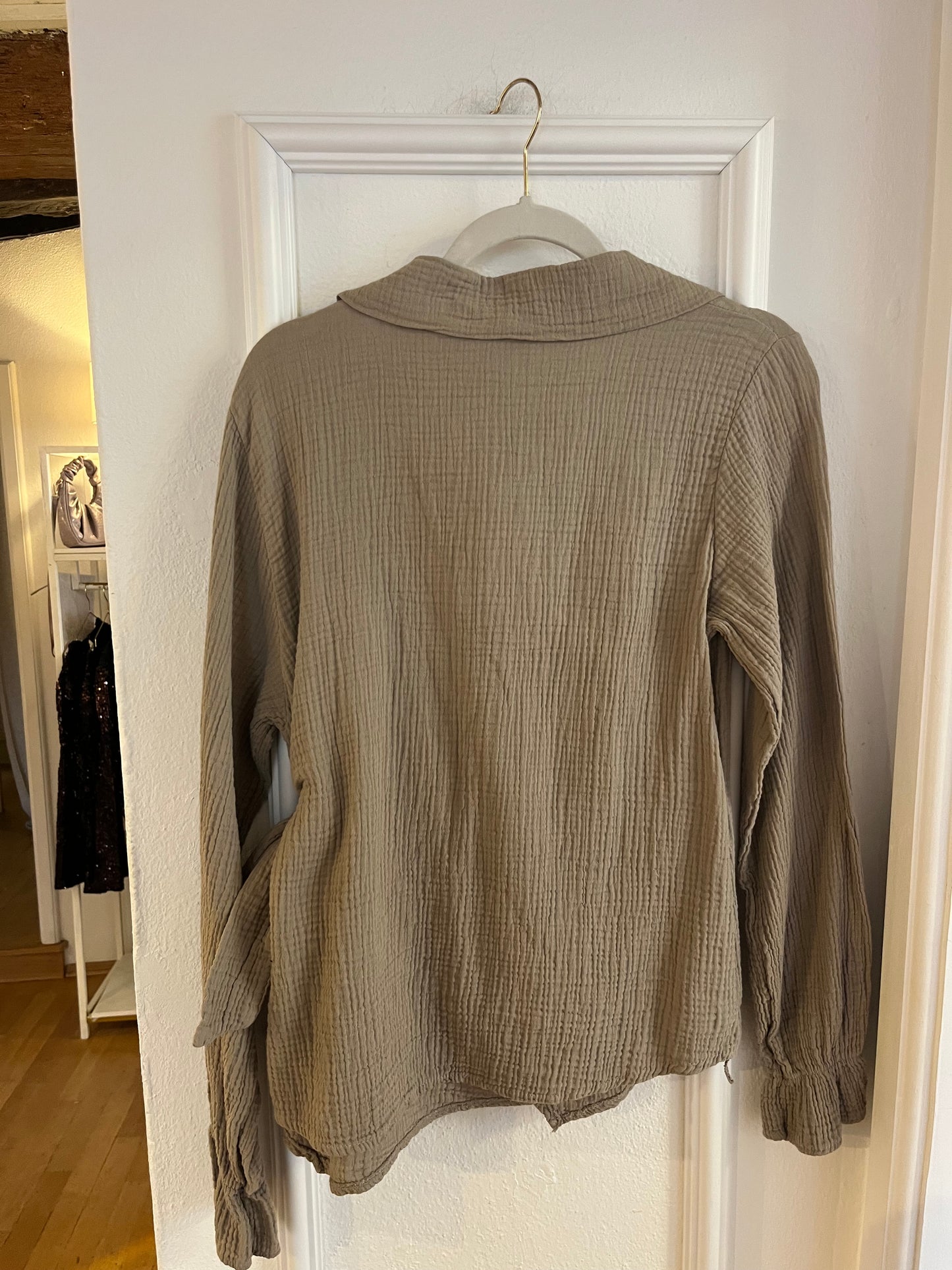 Musselinbluse Alina Dunkelbeige