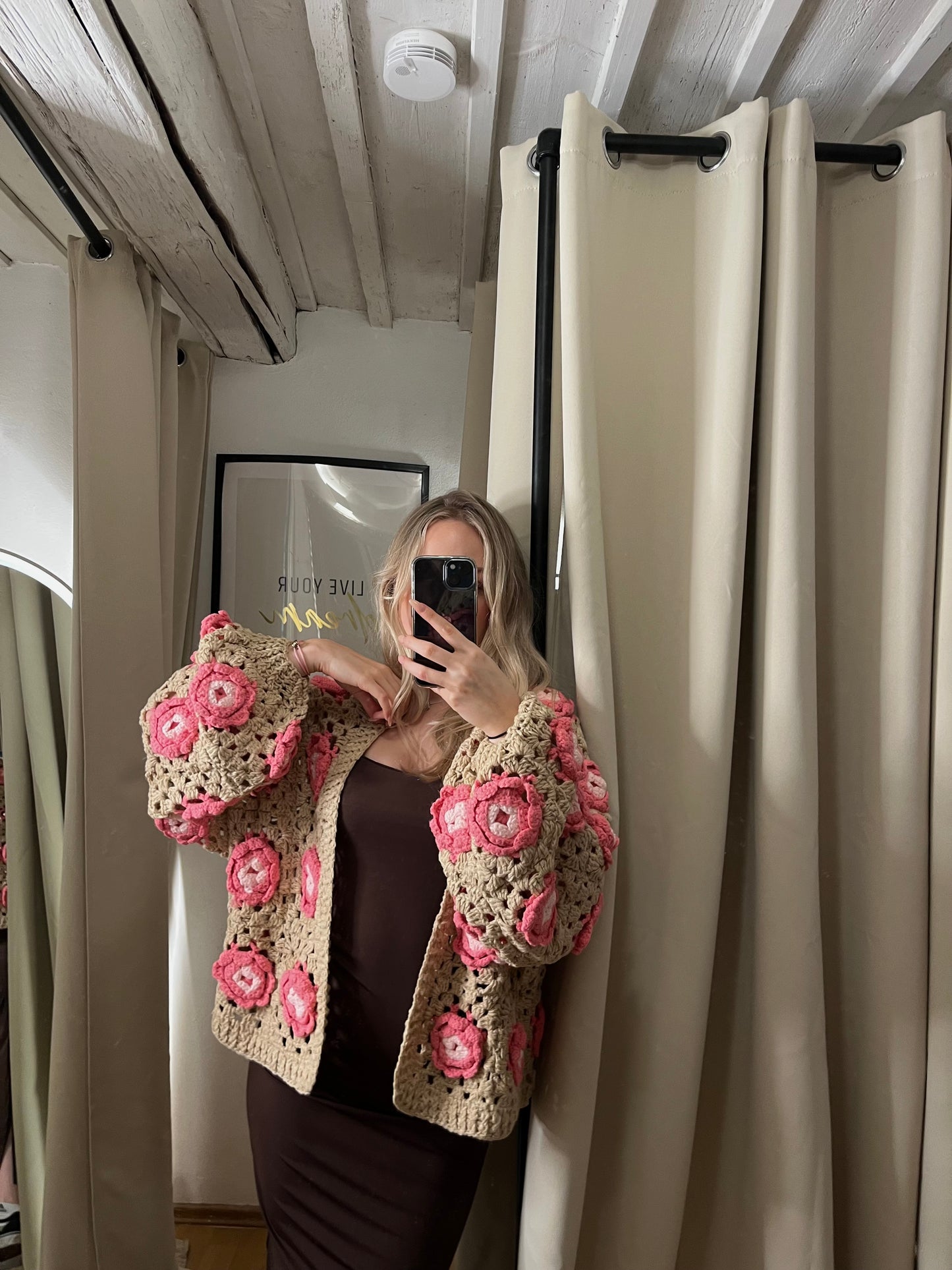 Handmade Strickcardi Flower