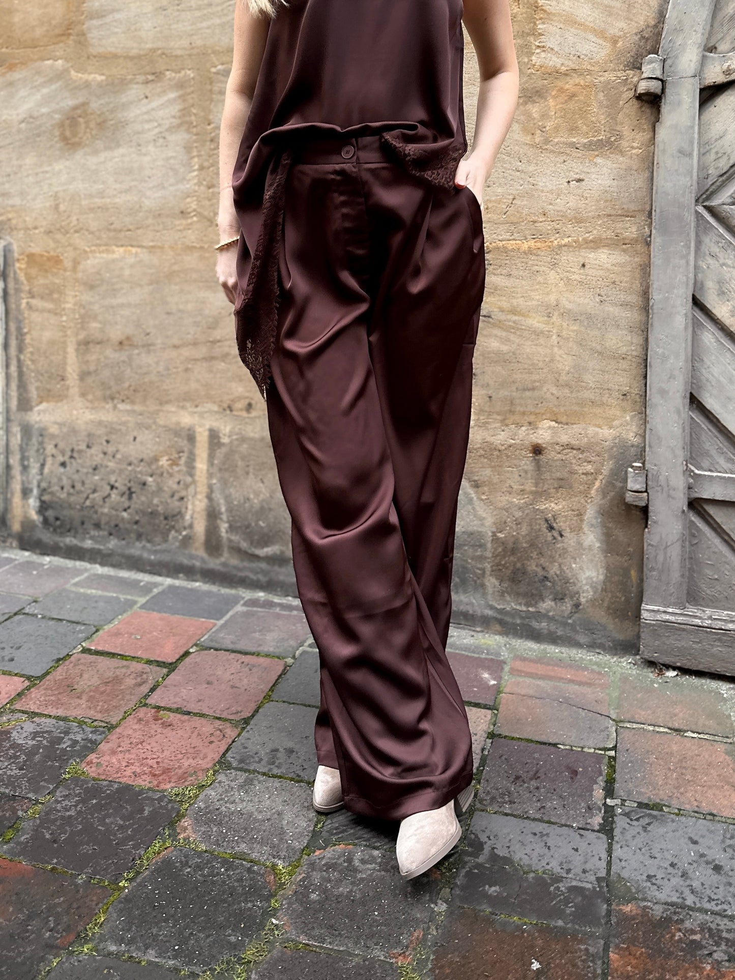 Silk Suit Pants Choco
