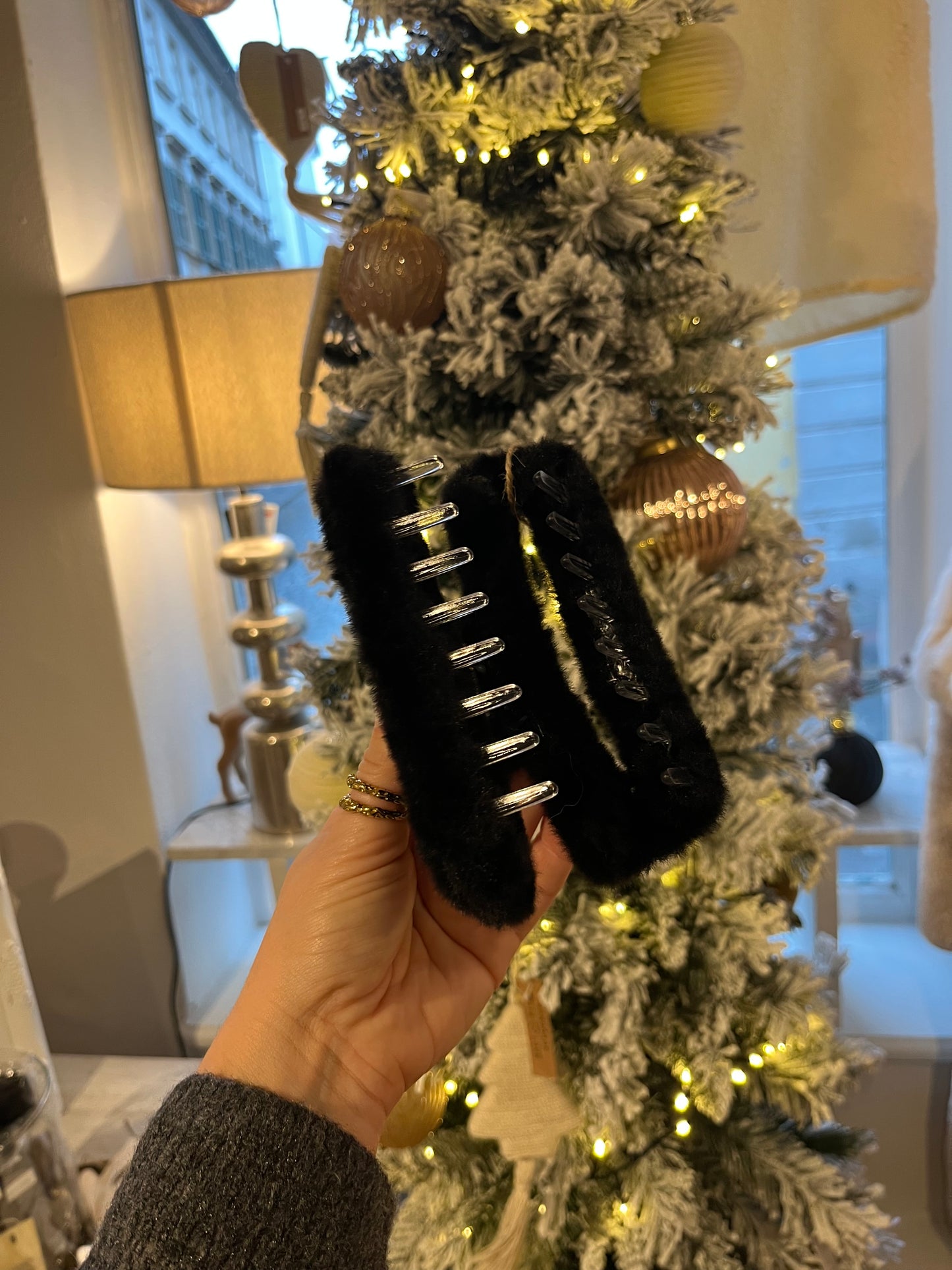 Fluffy Haarklammer groß