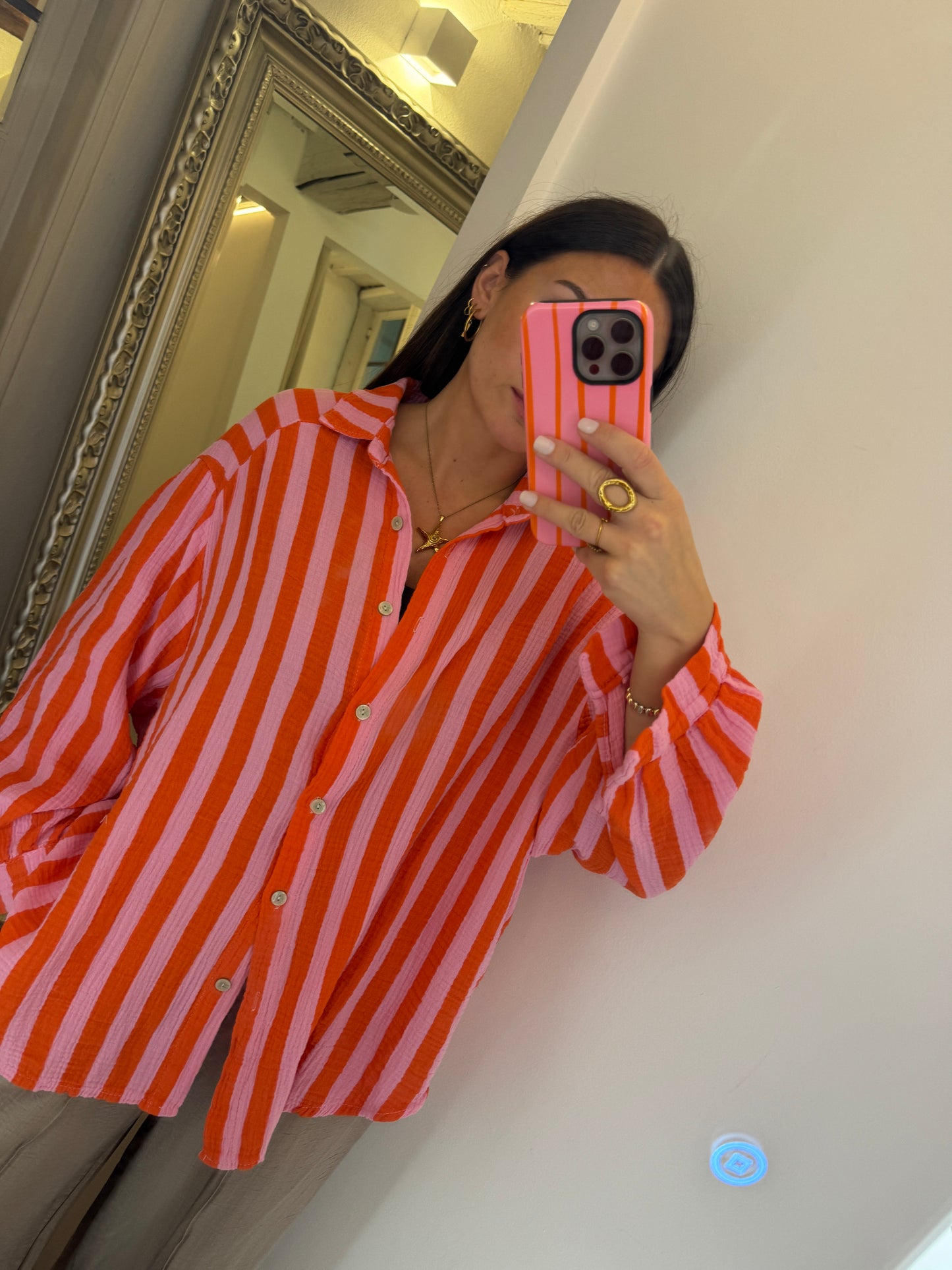 Musselinbluse Stripes
