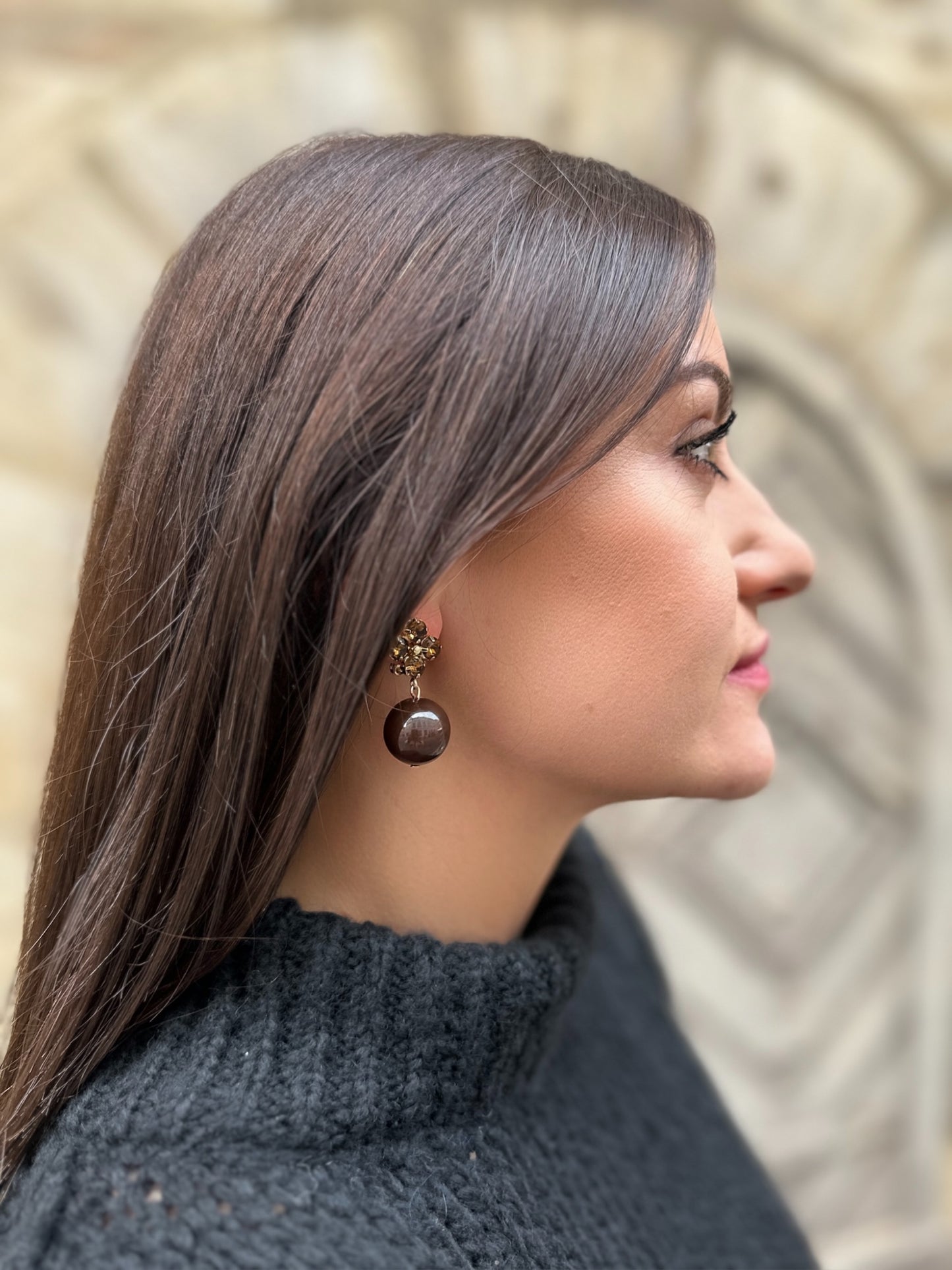 Ohrringe black flower