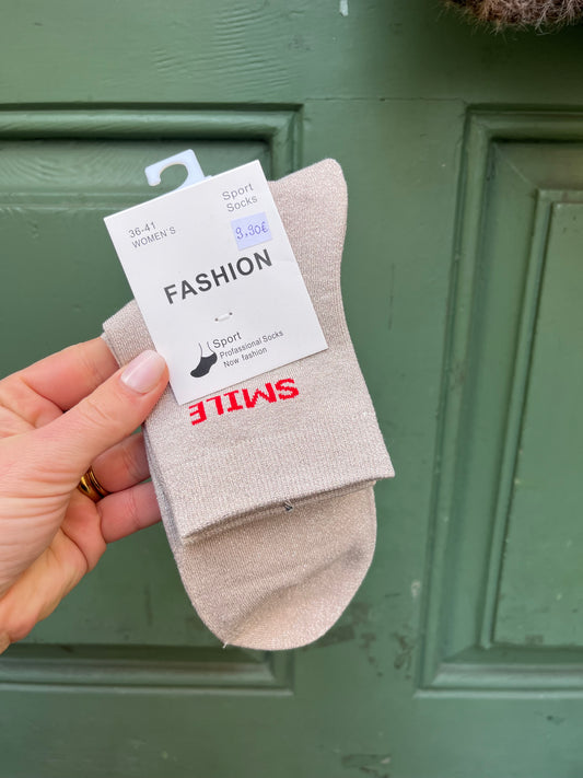 Glitzer Socken Smile