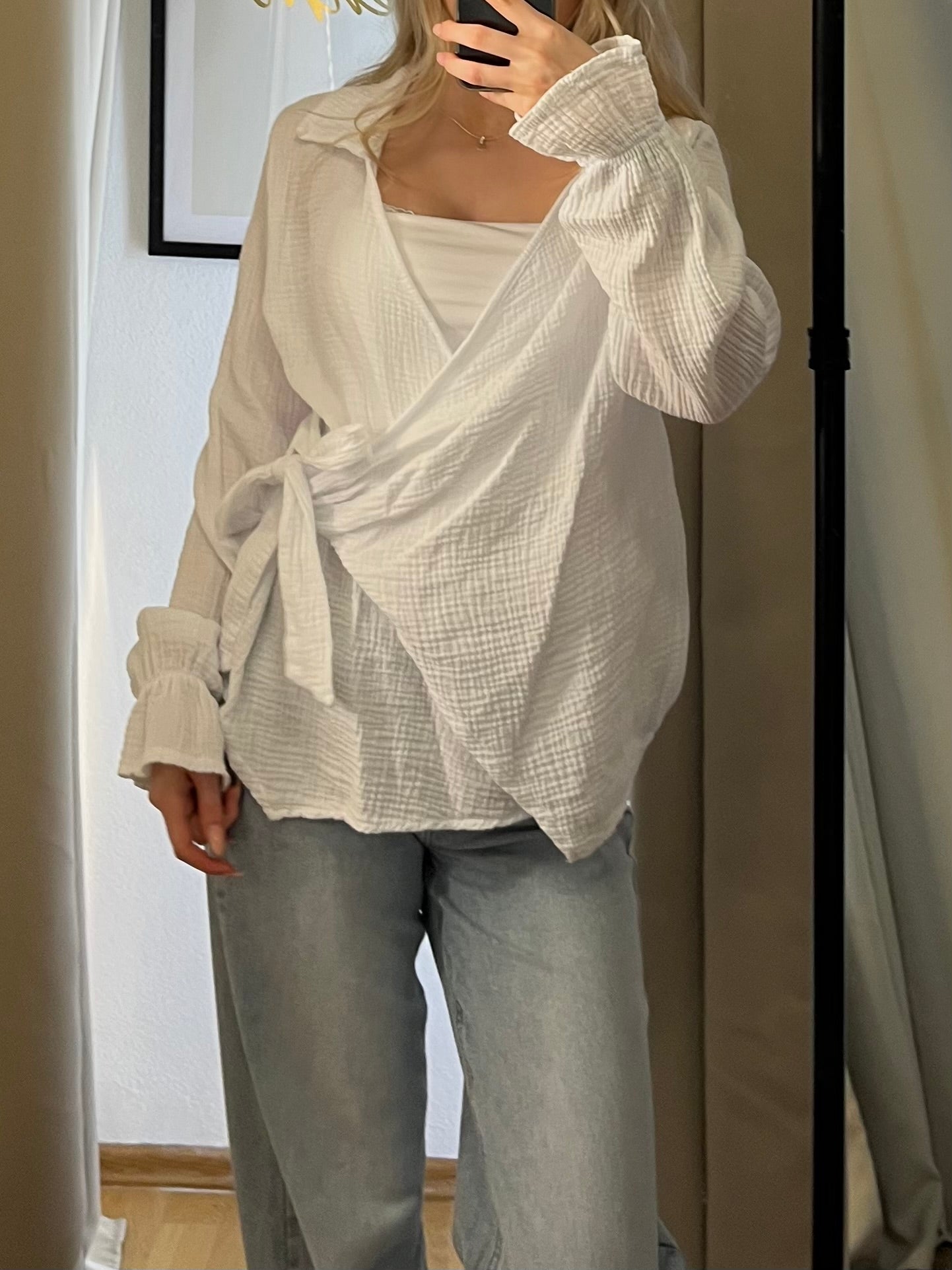 Musselinbluse Alina White