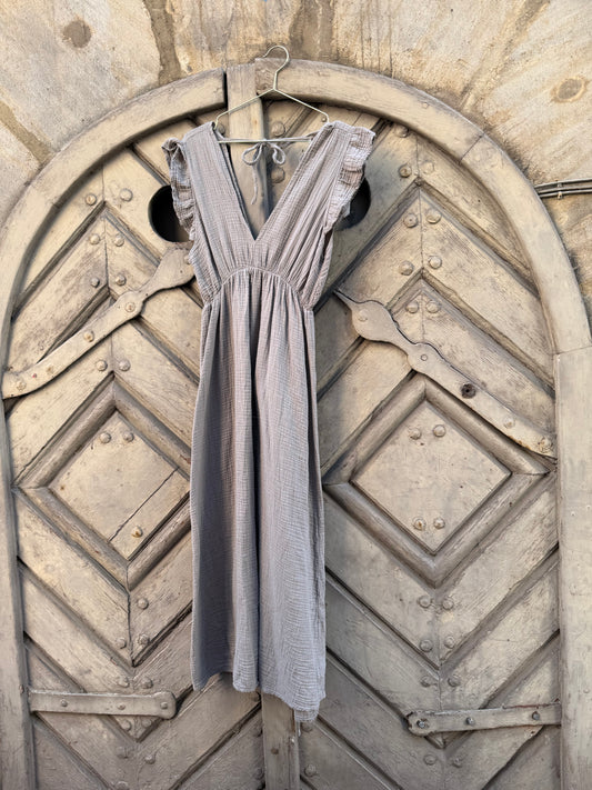 Musselinkleid Naya Taupe