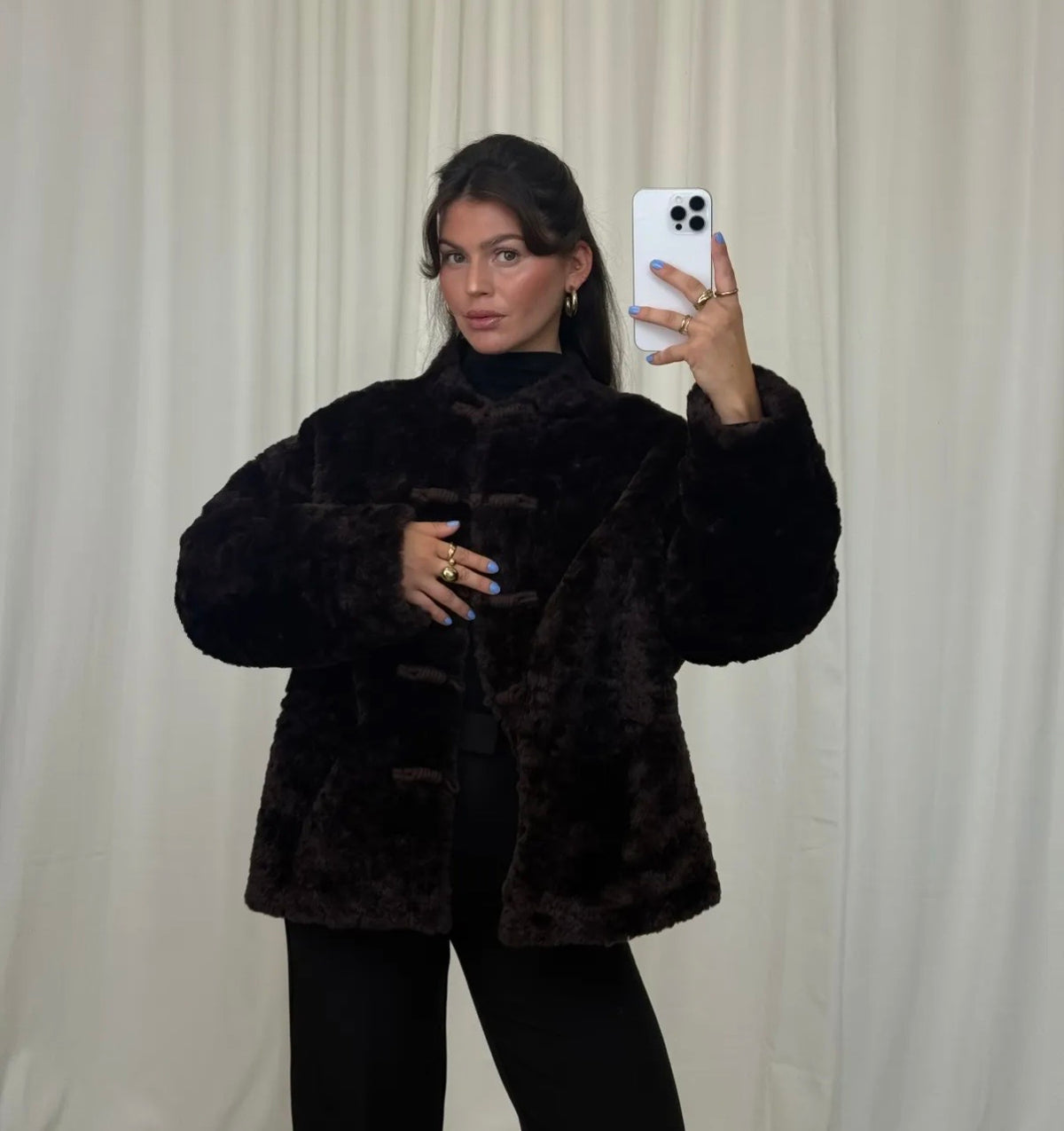Teddy-Kuscheljacke mit Knebelverschluss