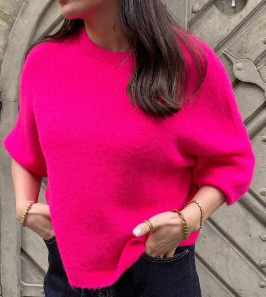 Halbarm Pullover Shorty Pink