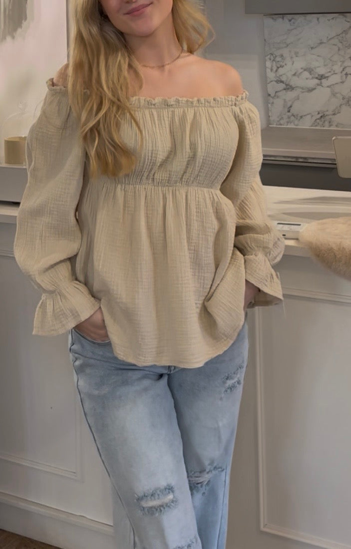 Offshoulder Musselinshirt