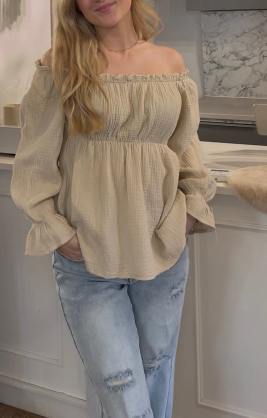 Offshoulder Musselinshirt