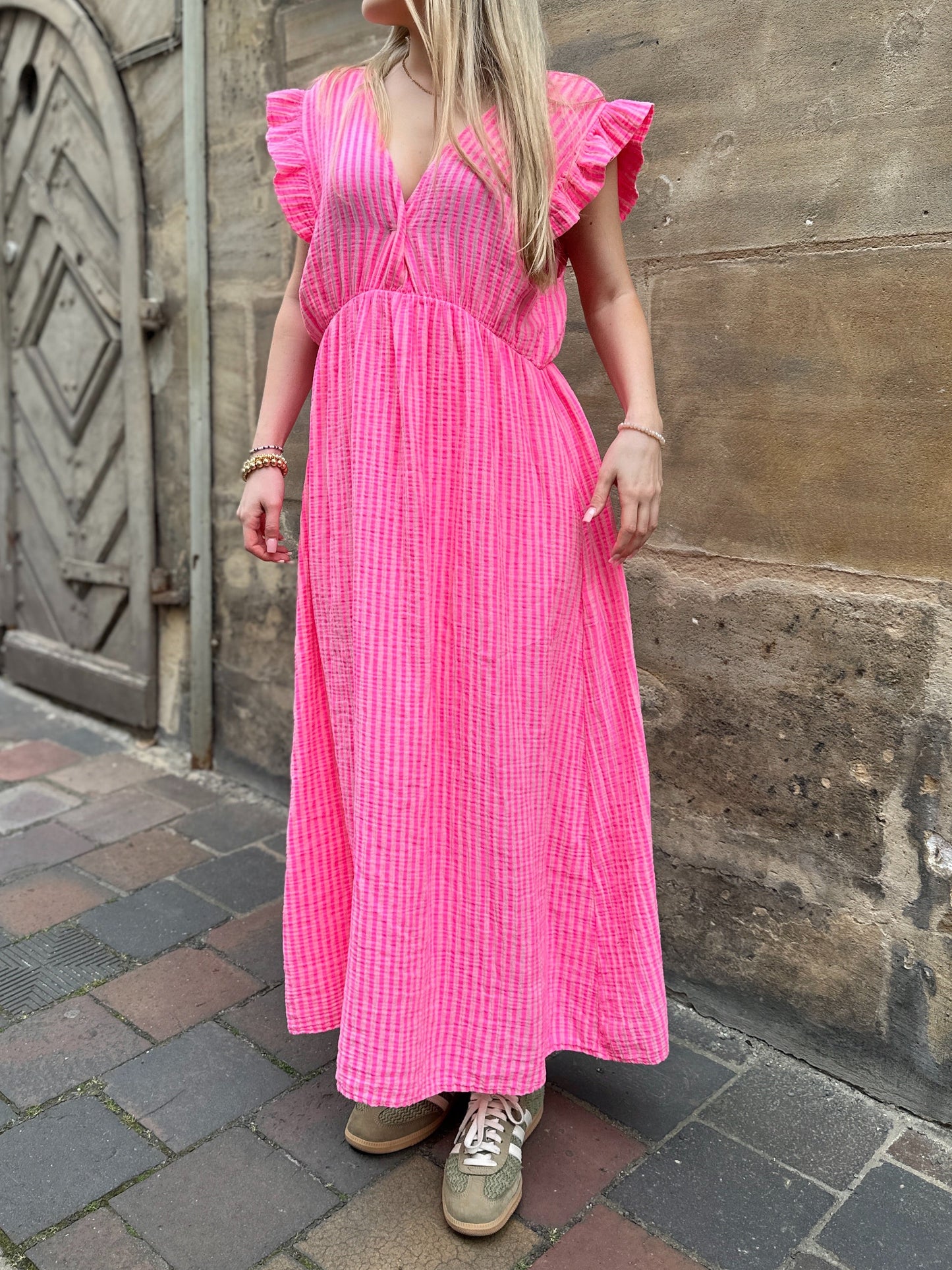 Musselinkleid Mira Neon Stripes