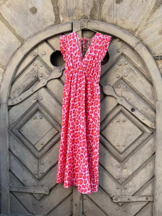 Musselinkleid Naya Leo Pink