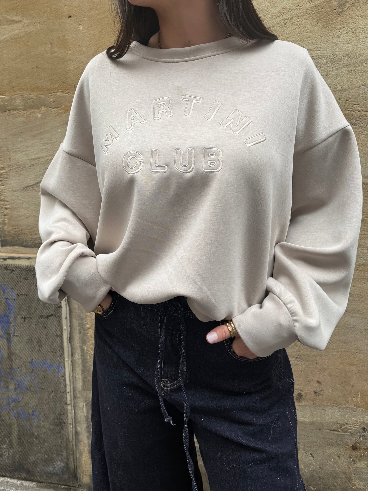 Sweatshirt Martini Club Beige