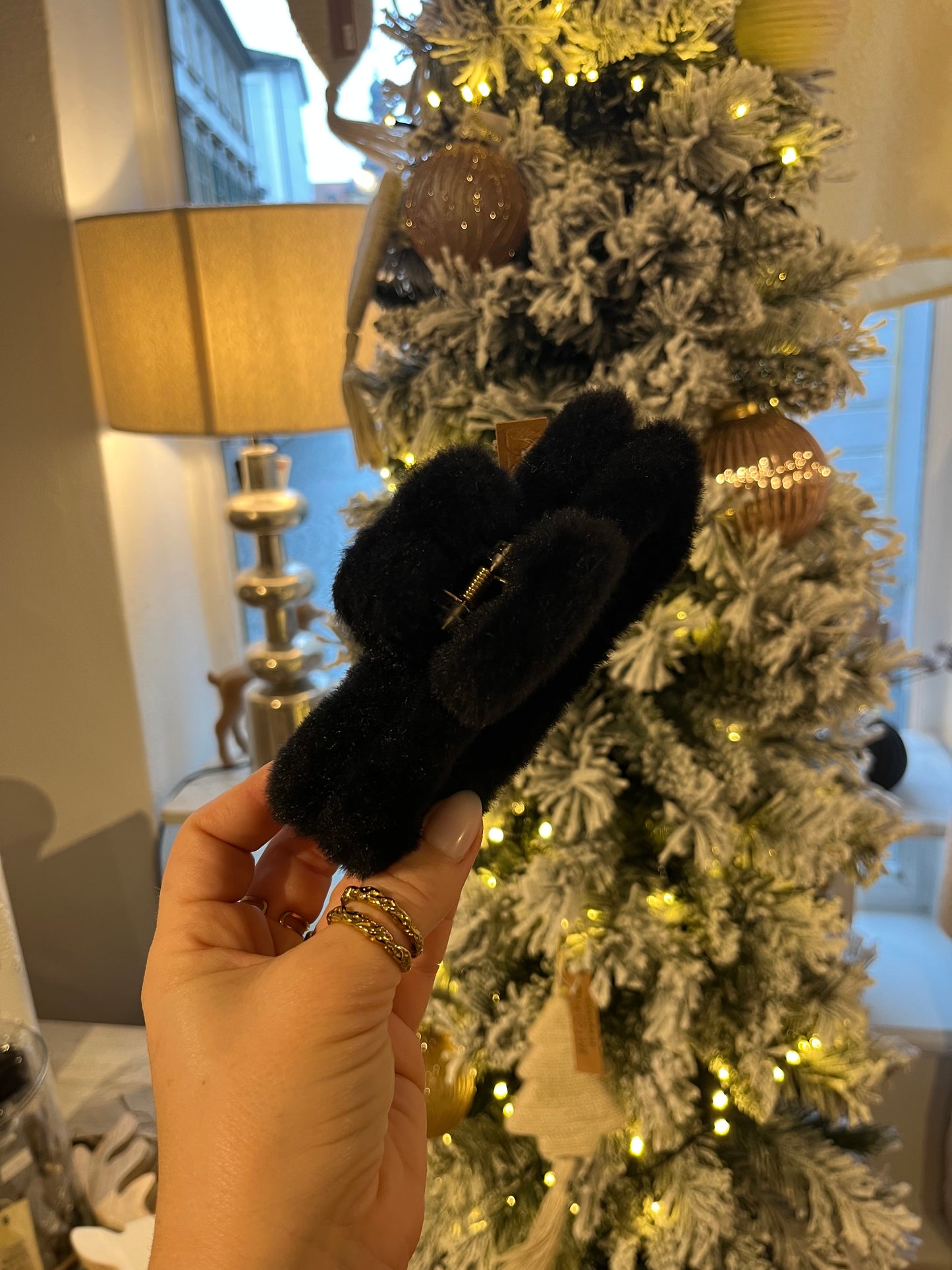 Fluffy Haarklammer groß