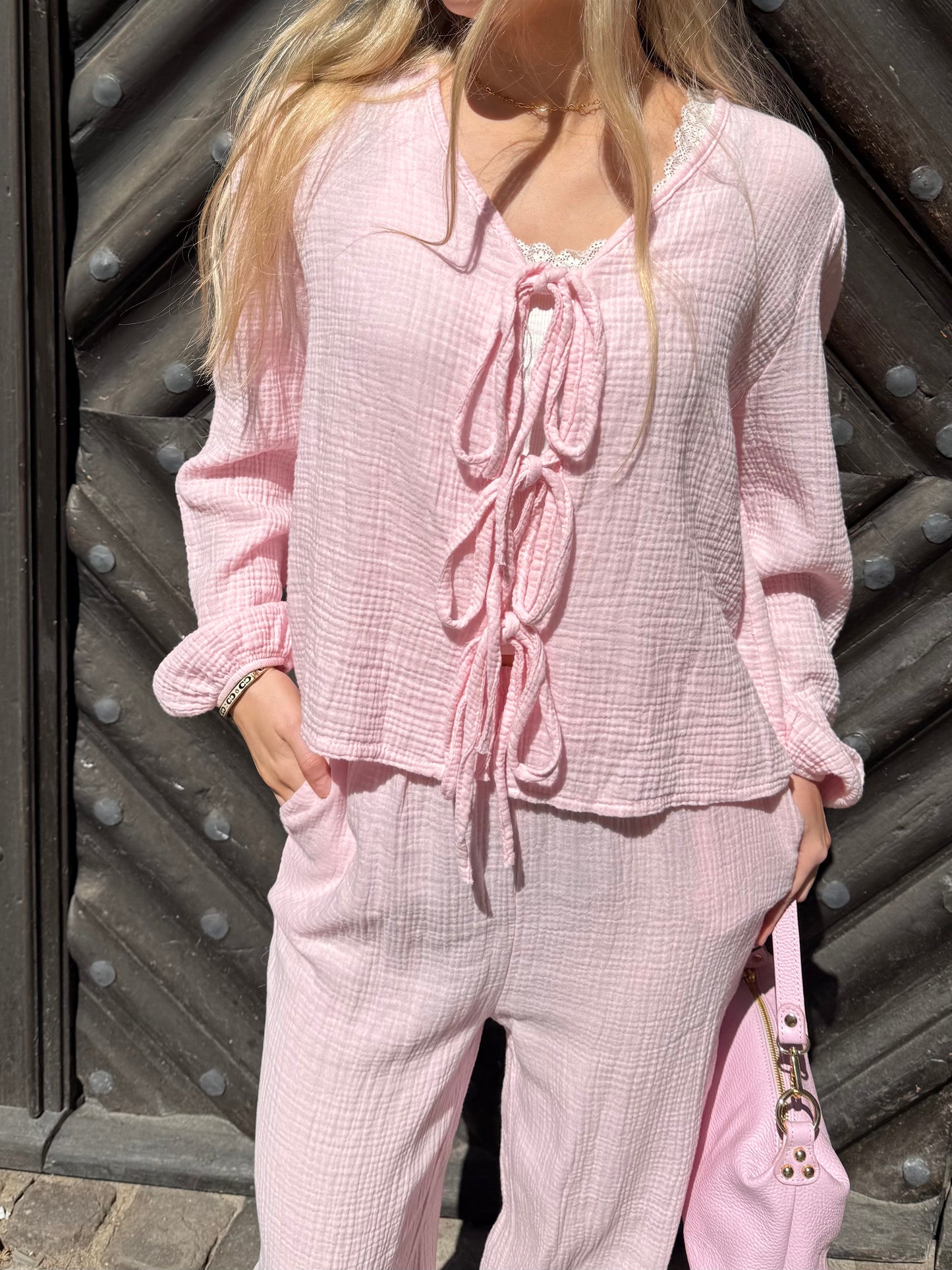 Musselin Set Long Rosa