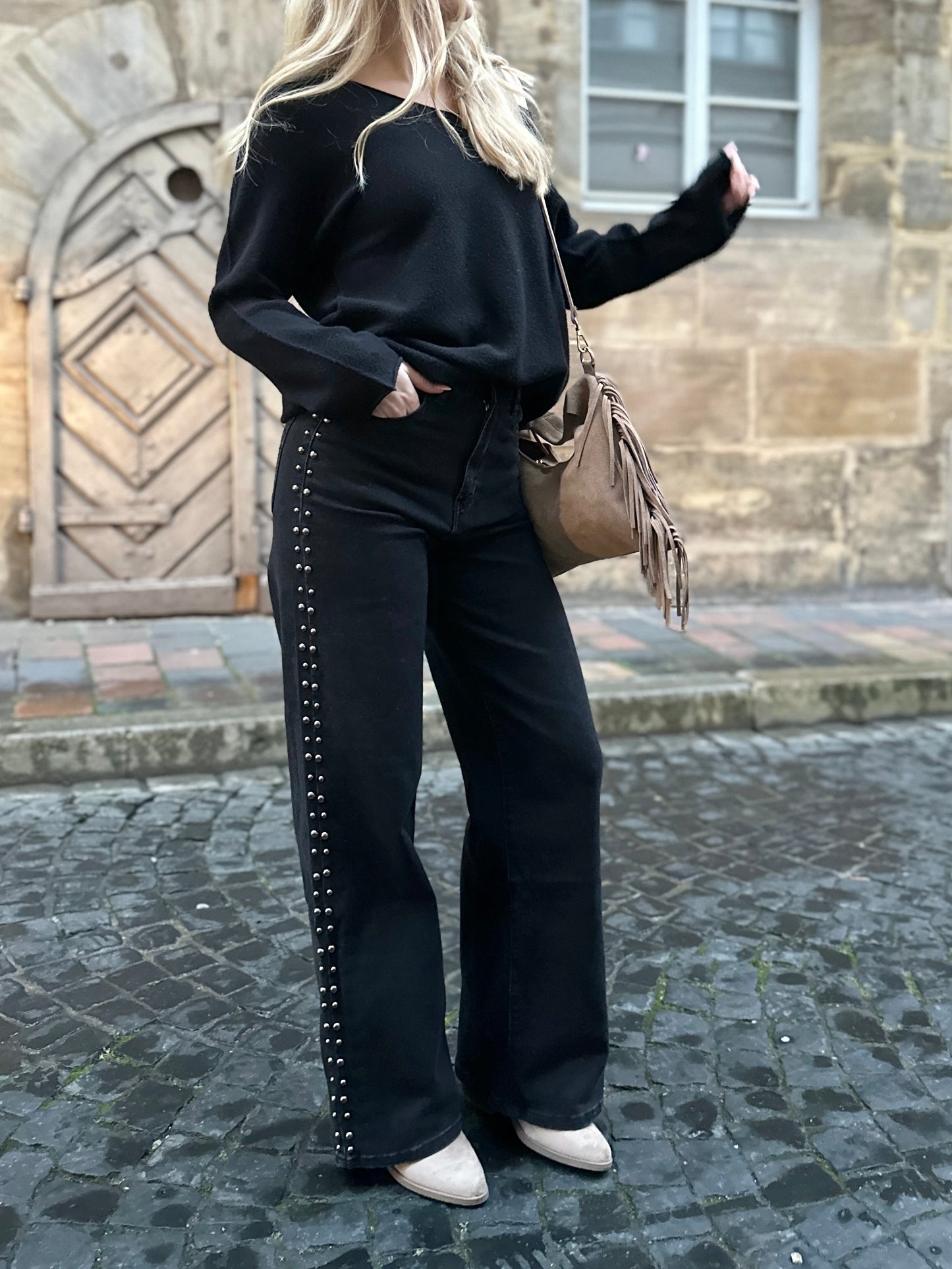 Wide Leg Jeans Nieten