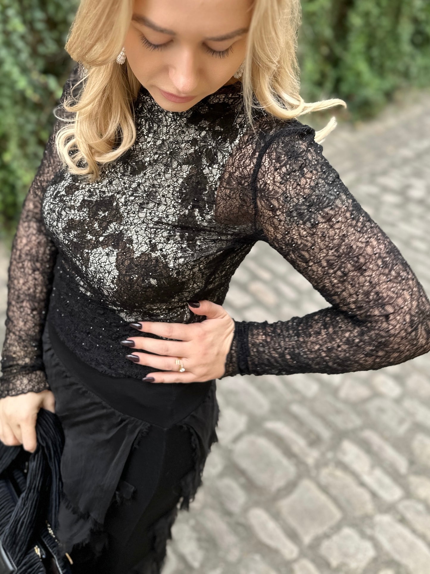 Transparentes Longsleeve Glitzer