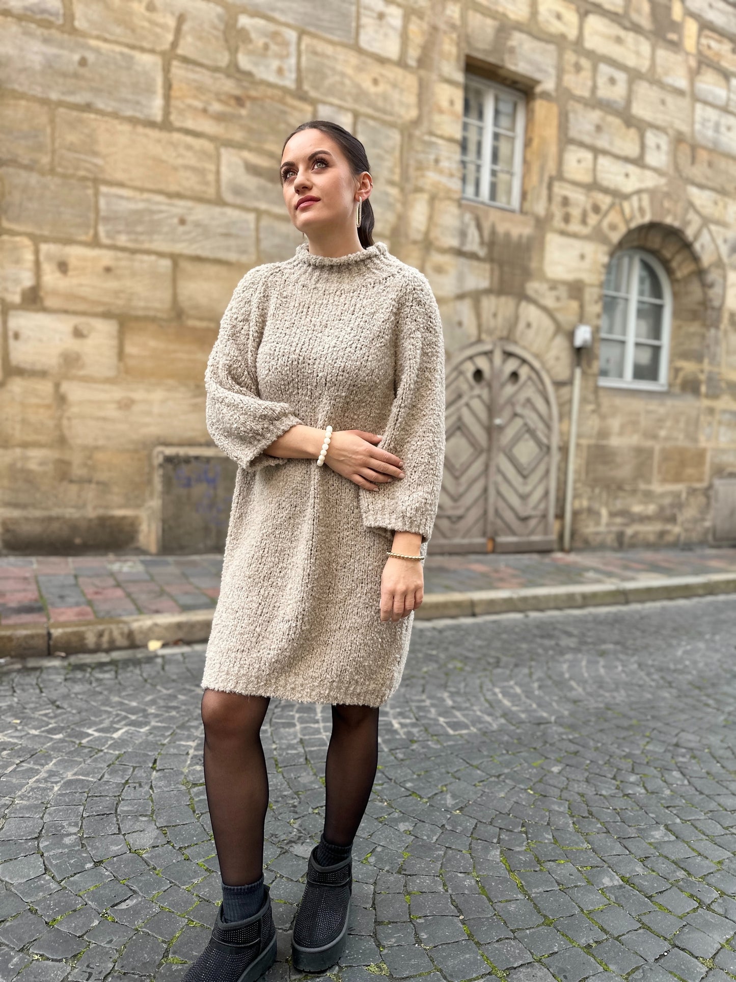 Cozy Strickkleid Neutral Muse