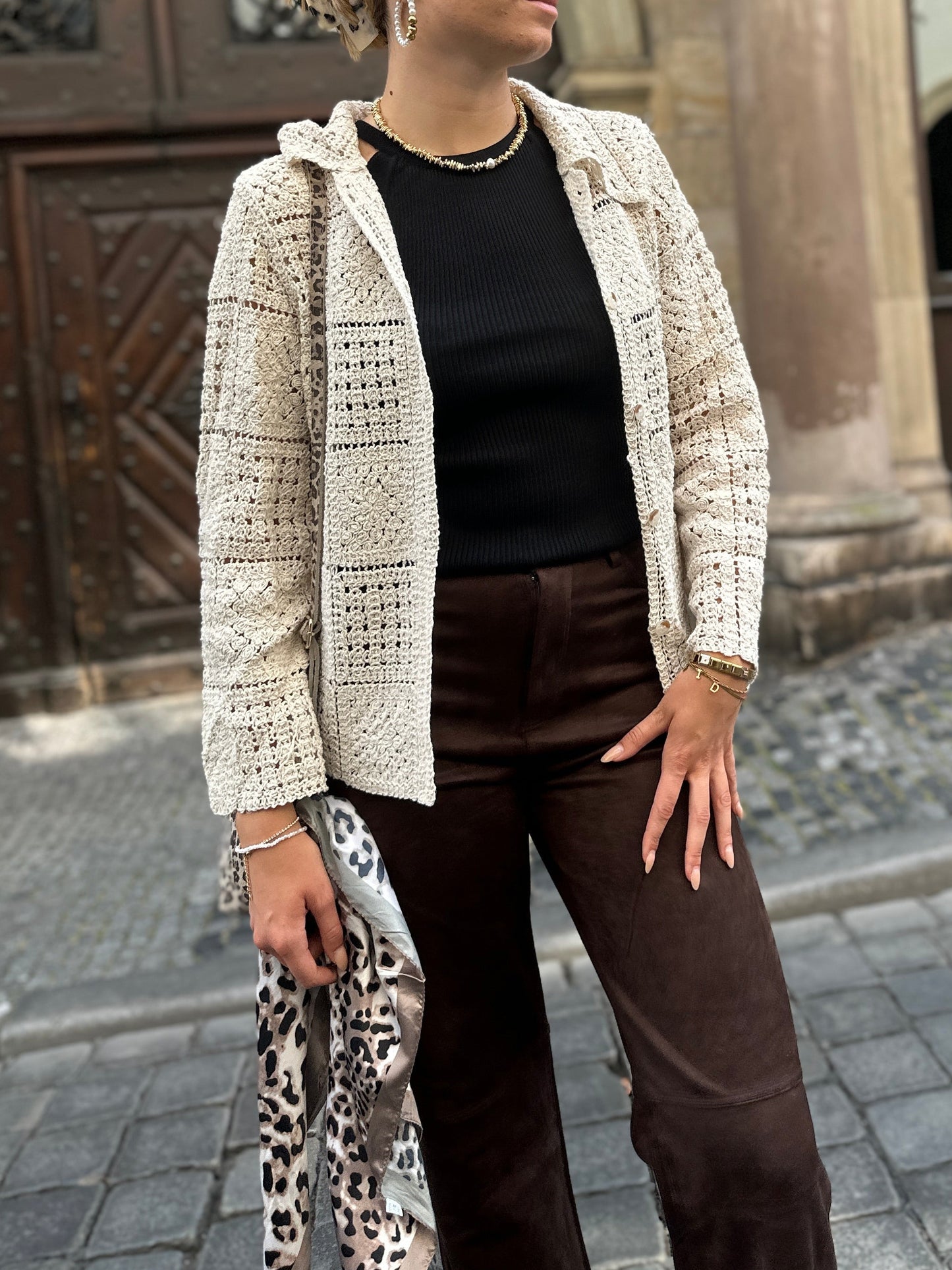 Häkeljäckchen Clara Beige