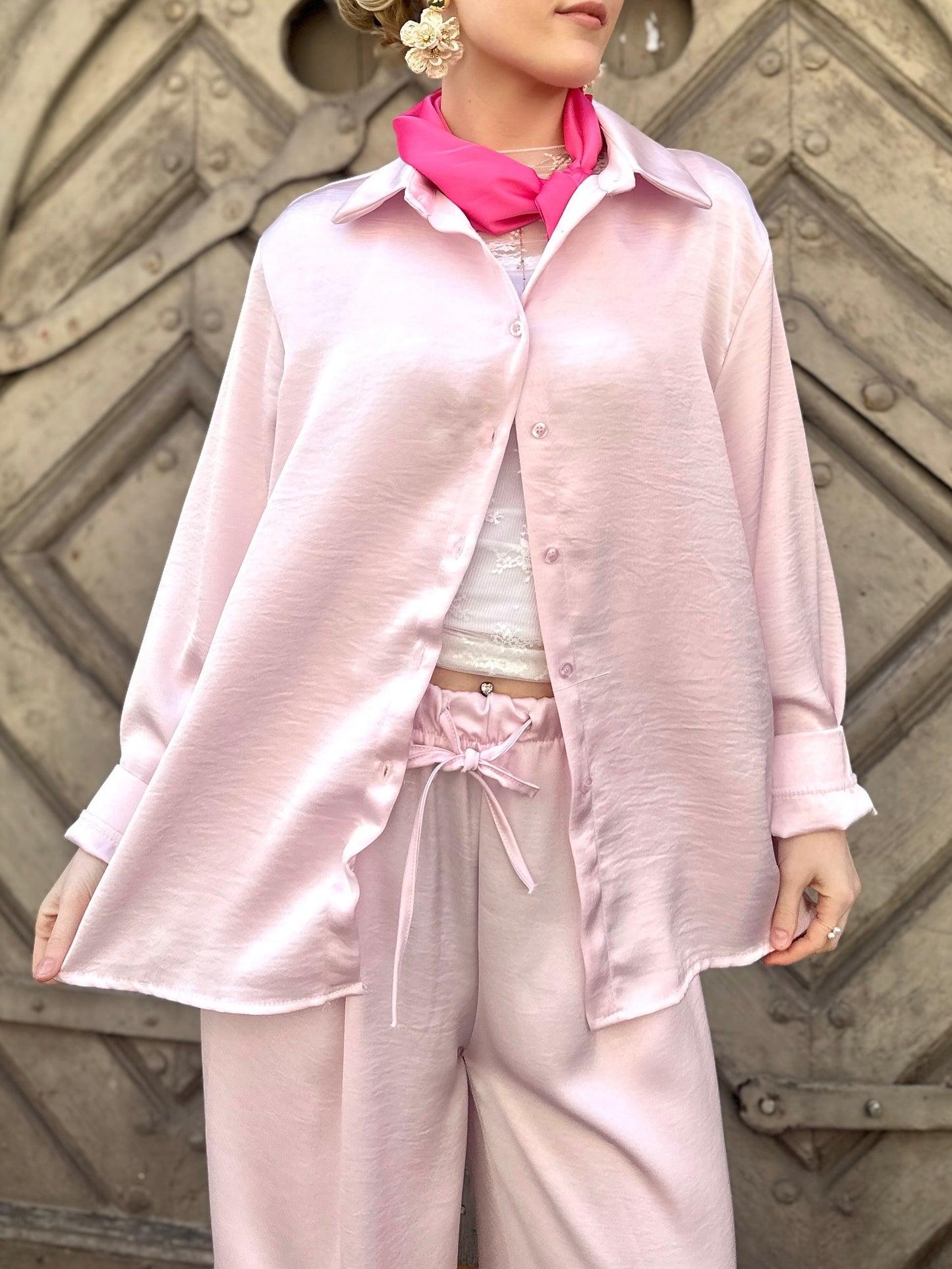 Satinbluse Lina Rosa
