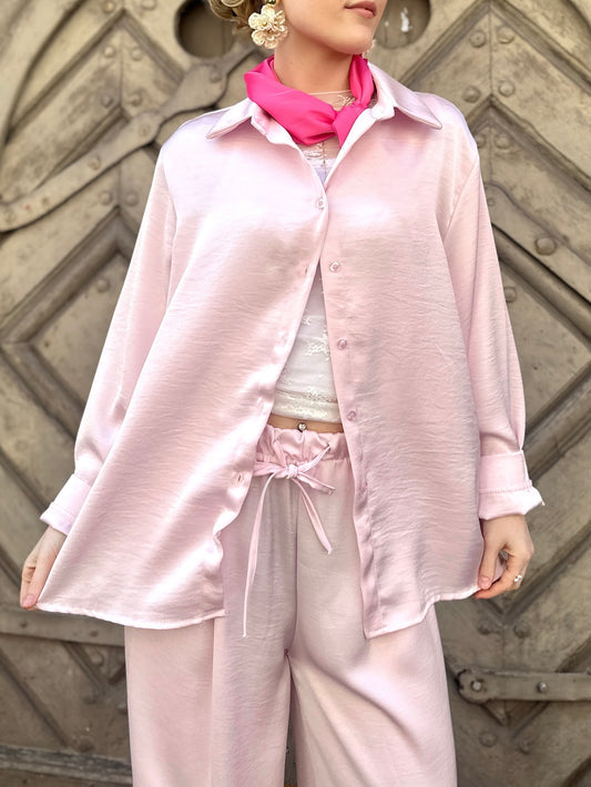 Satinbluse Lina Rosa