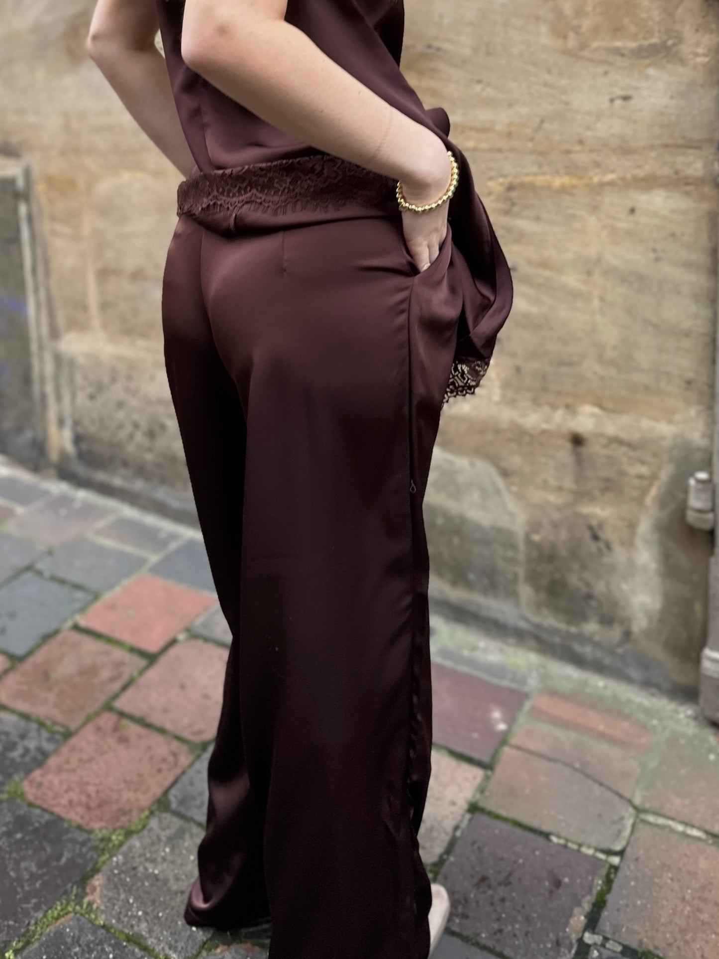 Silk Suit Pants Choco