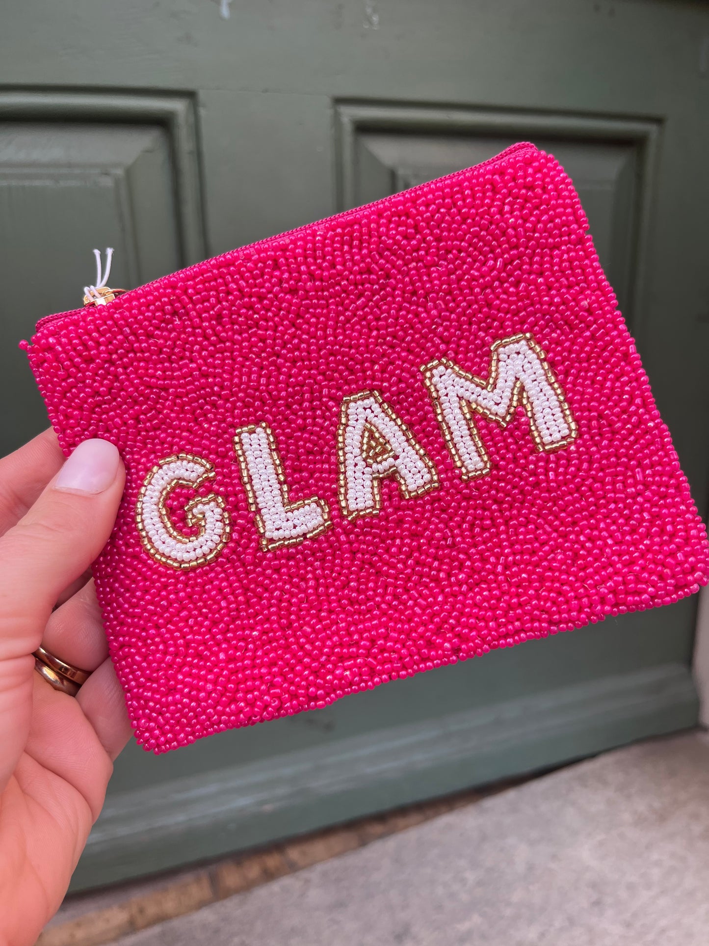 GLAM – Perlenbörse in Pink