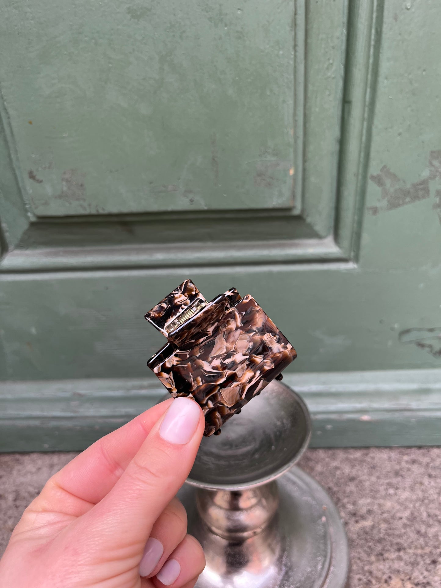 Kleine Haarklammer Coffee