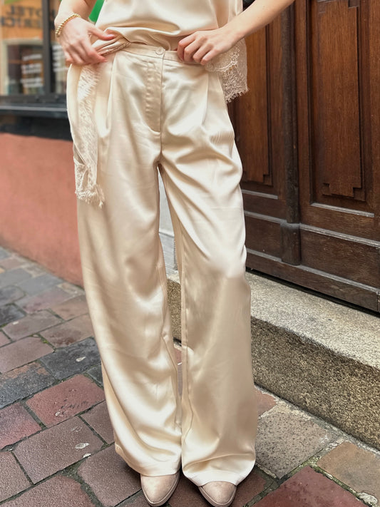 Silk Suit Pants Champagne
