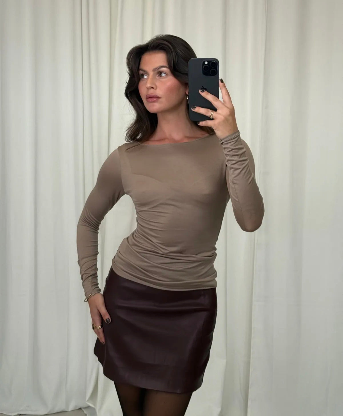 Luna Lederlook Minirock