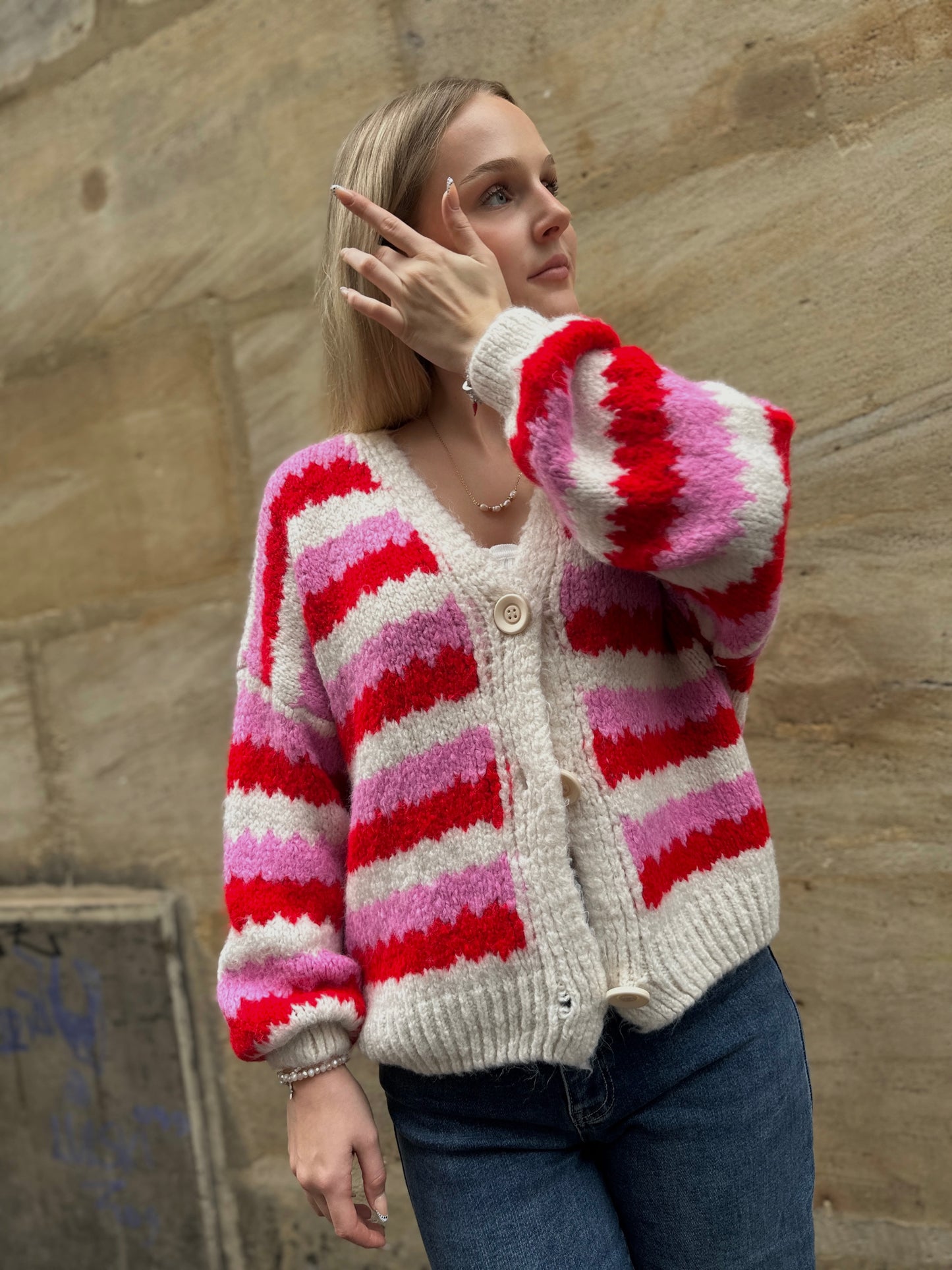 Cardi rosa Streifen