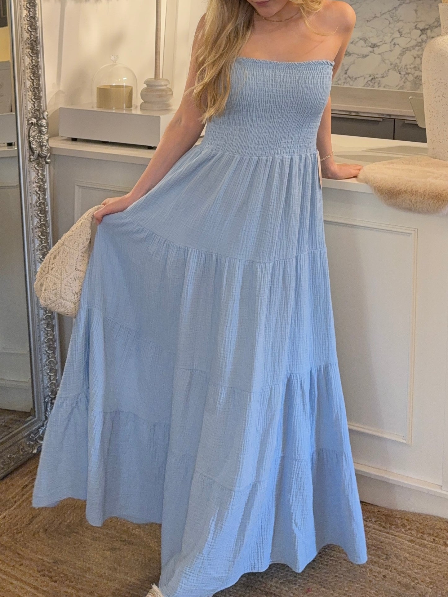 Bandeau Musselinkleid