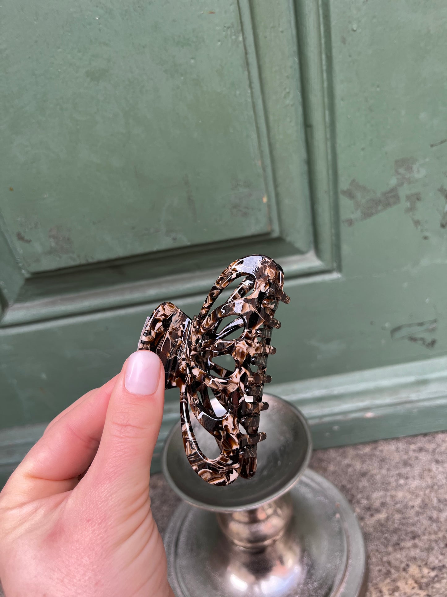 Haarklammer groß Coffee Swirl