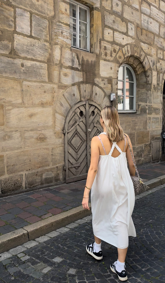 Cross Back White Dress