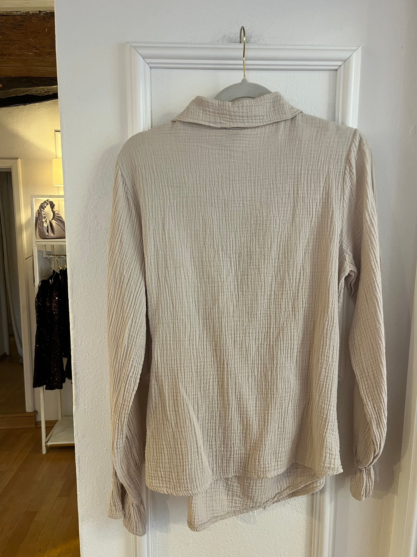 Musselinbluse Alina Hellbeige