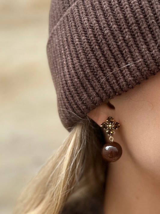 Ohrringe black flower