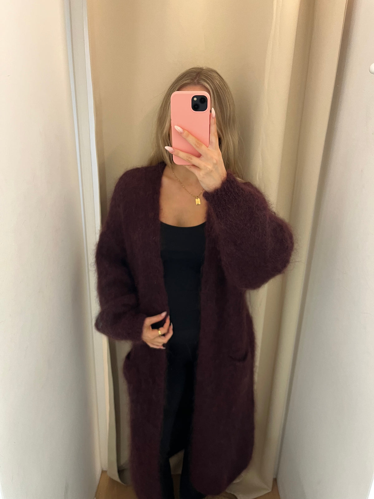 Langer Kid Mohair Mantel