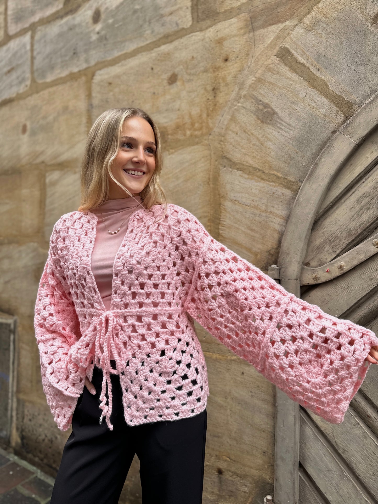 Handmade Strickcardigan Cotton Candy