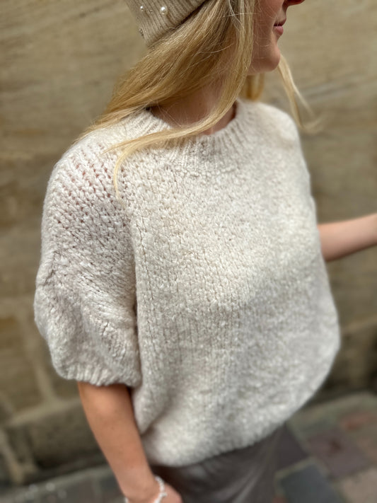 Pullover Kurzarm beige
