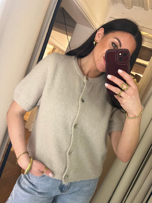Halbarm Cardigan Ina Beige