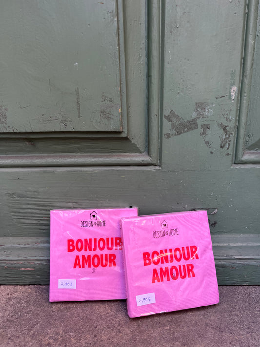 Servietten Bonjour Amour