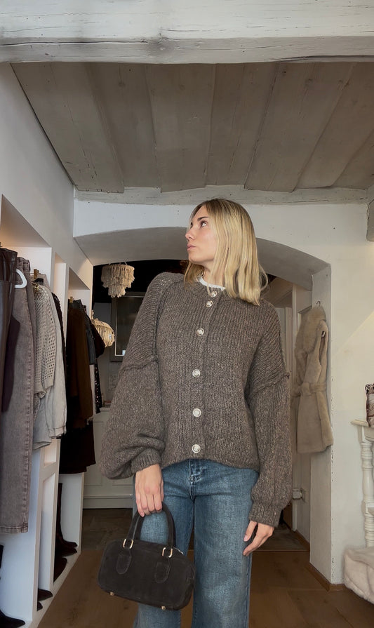 Knit Cardigan – Taupe
